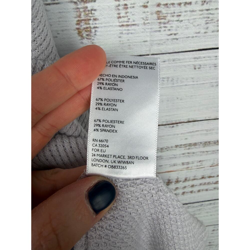 Urban Outfitters Lola Thermal Waffle Knit Tank Babydoll Medium Gray Coastal Boho - Picture 5 of 6